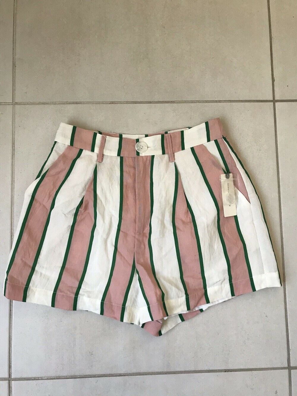 Anthropologie Elevenses Multicolor High Waist Striped Shorts